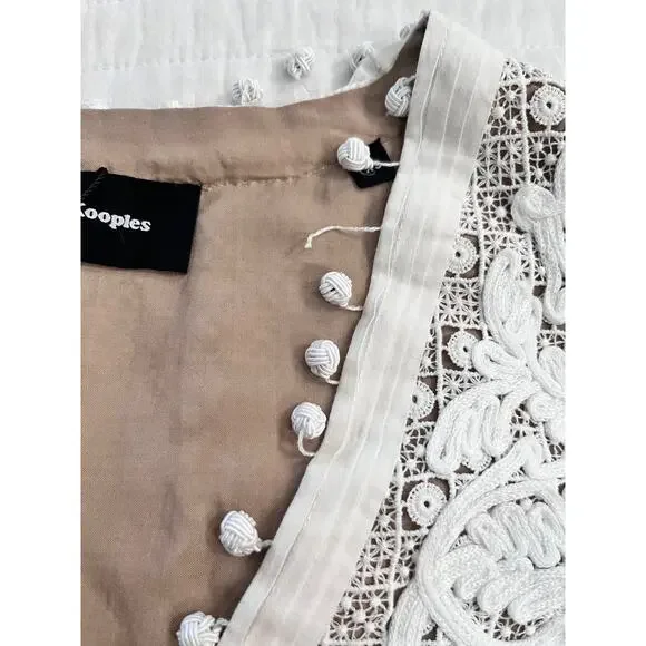 THE KOOPLES Women's Embroidery Lace L/S White Mini Dress Bridal Shower Sz XS NWT